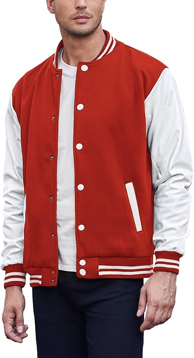 Wazeer Premium Varsity Jacket with Vinyl Sleeves and Quilted Lining for Ultimate Comfort and Style