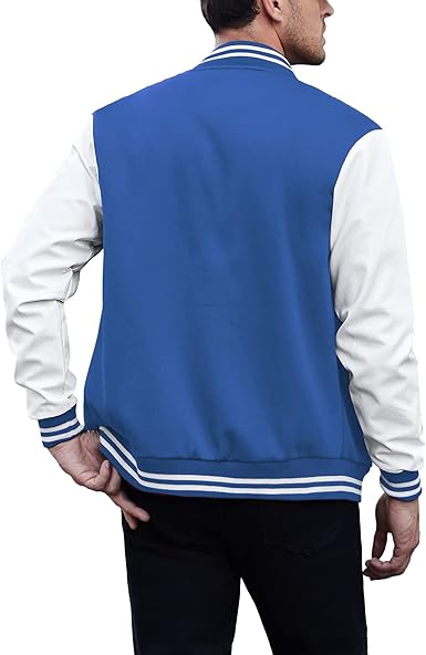 Wazeer Premium Varsity Jacket with Vinyl Sleeves and Quilted Lining for Ultimate Comfort and Style